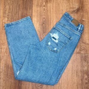 American Eagle Outfitters Light Blue Highest Rise 90s Boyfriend Ripped Jeans 8